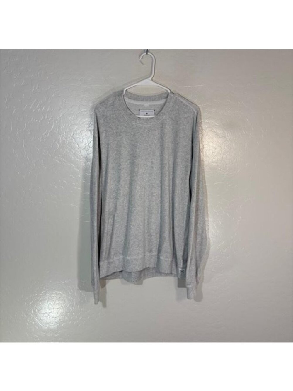 Reigning Champ Sweatshirt Mens Large Gray Crewneck Fleece Pullover Raglan Logo